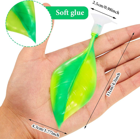 WILLBOND 2 Pieces Silicone Betta Bed Leaf Hammock for Betta Fish, Betta Fish Bed, Practical Resting Spot, No BPA, Comfortable and Safe (Green)