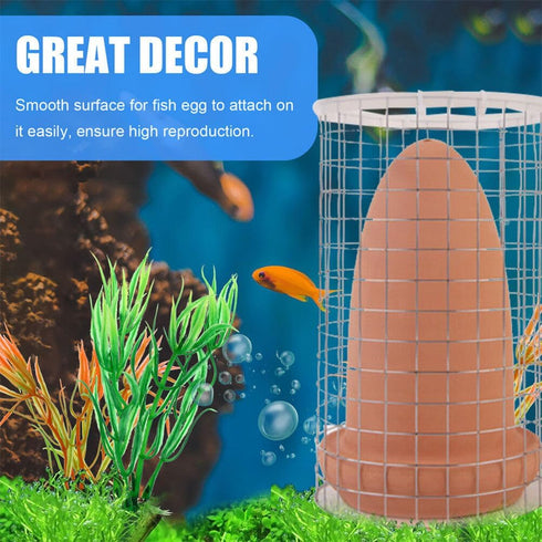 Ipetboom Spawning Bucket Set, Slate Stone Aquarium Angel Fish Live Angelfish Spawning Cone for Fish Eggs Cones Clay Rock
