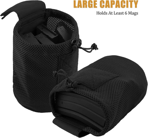 PETAC GEAR Molle Drawstring Dump Pouch, Roll Up Tactical Recovery Tool Pack, EDC Storage Bag