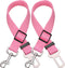 Elisel 2 Packs Adjustable Length Pet Dog Cat Car Seat Belt, Pet Accessories for Dogs Cats (Pink)