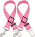 Elisel 2 Packs Adjustable Length Pet Dog Cat Car Seat Belt, Pet Accessories for Dogs Cats (Pink)