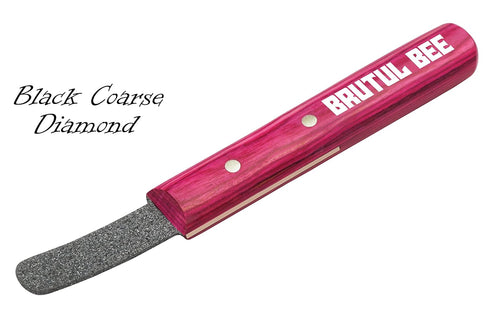 Brutul Bee Stripping Metal Stone Diamond Edged for Dogs, Cats & Pets, Wooden Handle, PINK