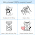 Thicker Ceramic Cat Food and Water Bowls, 3 PCS Whisker Stress Free Cat Dishes, Shallow Pet Food Dish for Cats and