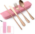 Travel Utensils Set with Case | Portable Silverware Set | Reusable Stainless Steel Flatware | Includes
