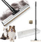 Dual Side Pet Hair Remover Tool, Adjustable Carpet Rake with Copper Serrated & Silicone Edge