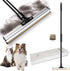 Dual Side Pet Hair Remover Tool, Adjustable Carpet Rake with Copper Serrated & Silicone Edge