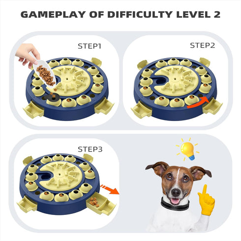 3 4 KADTC Dog Puzzle Toy, Large Size, Levels of Step-by-Step Challenge Ways to Play Beginner to Advanced Slow Feeder