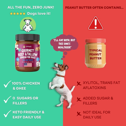 12oz Visionary Pet Foods Beef Meat Spread - Healthy Dog Treat - Alternative to Dog Peanut Butter, Xylitol Free, No