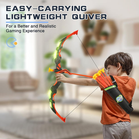 Set 2 Pack Set 20 4-8 8-12 Target&2 3-12 Bow and Arrow for Kids, LED Light Up Archery with Suction Cup Arrows, Indoor
