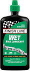 Finish Line Wet Bicycle Chain Lube Long-Lasting Wet Style Lubricant for Road,