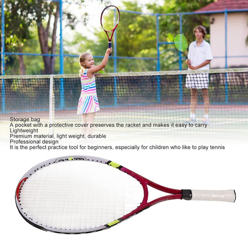 Topyond Kids Tennis Racket, 23 Inch Aluminum Junior Training Tennis Racket, Perfect Practice Tool for Beginners