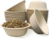 JETKONG 16 oz/2 cup Disposable Dog Bowls, 100% Compostable Paper Feeding Bowls, Pack of 100