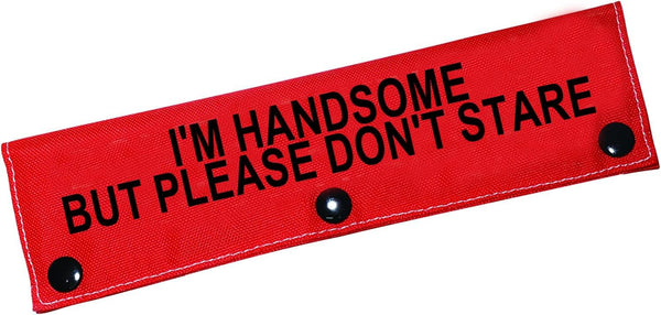 Funny Dog Leash Sleeve, I'm Handsome But Please Don't Stare, Pet Birthday Gift