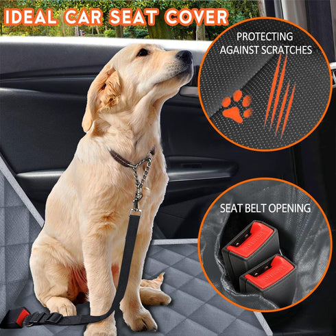 Yuntec Dog Car Cover for Back Seat Pet Protector Waterproof Bench Car Seat Cover, Nonslip Rear Seat Cover fits Middle