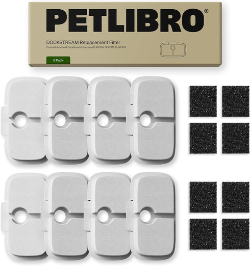 PETLIBRO Cat Water Fountain Filter Replacement, 8 Packs Pet Fountain Filter &