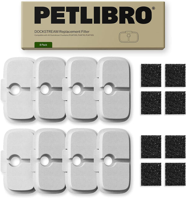 PETLIBRO Cat Water Fountain Filter Replacement, 8 Packs Pet Fountain Filter &