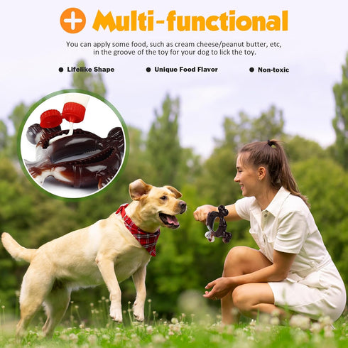 Durable Dog Chew Toys for Medium/Large Aggressive Chewers, 3-Pack Indestructible Nylon Toys for Dogs Under 120lbs