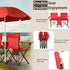 Volowoo Portable Double Folding Picnic Chairs,Double Folding Beach Chairs,Beach Camping Chair W/Umbrella Mini Table