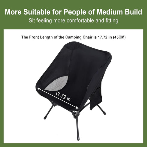 600D Backpacking Camping Chair Portable Lightweight Camping Chairs for Adults Foldable Oxford Ultralight Chair