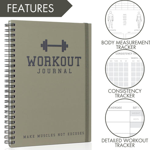 The Ultimate Fitness Journal for Tracking and Crushing Your Gym Goals - Detailed Workout Planner & Log Book For Men and Women - Great Gym Accessories With Calendar, Nutrition & Progress Tracker by ZICOTO
