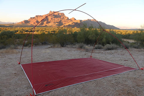 NEAR ZERO Waterproof Camping Tarp - 2 Person Tent Footprint, 6 Oz Ultralight 20D Ripstop Nylon, Red (7x4.2 feet)