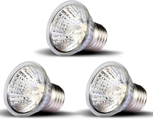 OMAYKEY 3 Pack 50W UVA + UVB Full Spectrum Sun Lamp - Heat Lamp for Lizard Reptiles & Amphibians