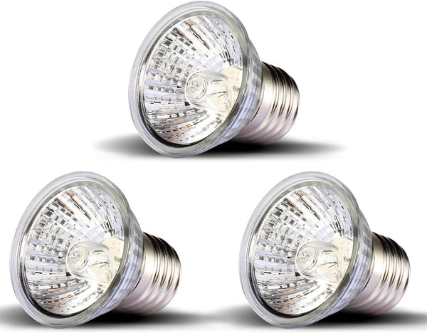 OMAYKEY 3 Pack 50W UVA + UVB Full Spectrum Sun Lamp - Heat Lamp for Lizard Reptiles & Amphibians