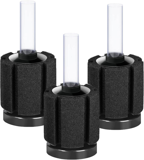 AQUANEAT 3 Pack Aquarium Bio Sponge Filter for Breeding Fry, Betta, Shrimp, Nano Fish Tank (Small up to 10Gal)