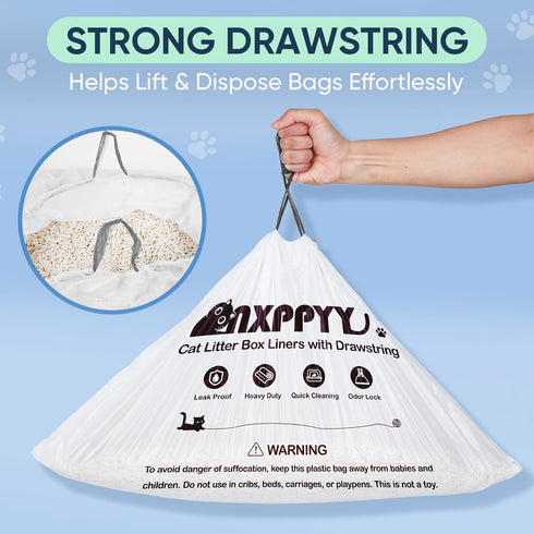 NXPPYY 160 Count 4/5, 10-12 25.19" 15.7" Cat Litter Box Liners for Litter Box Robot Cat Litter Bags for Automatic