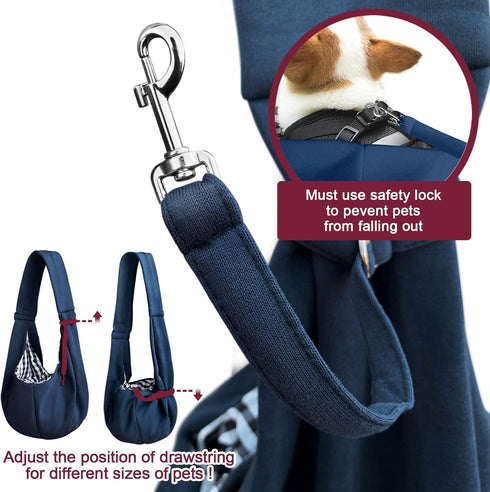Stylish Dog Carrier Sling, Comfortable Purse for Traveling, Hands-Free Bag for Small Dogs