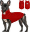 DENTRUN Reversible Dog Coat - Windproof Polar Fleece Vest with Reflective Neck Strips, Easy-On Jacket for Small Dogs