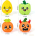 Set, 4 Pack Squeaky Pet Toys Natural Latex Rubber, Interactive Vegetable Shape with Cute Faces, for Large Medium Small