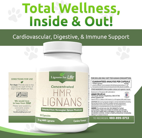 10mg Lignans For Life HMR LIGNANS Capsules - Perfect for Small Dog Breeds - Vitamin for Healthy Pet | Multivitamin |