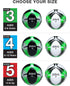 Soccer Ball (Black/Green/Silver, White/Green/Silver) with Pump, Size 3, Pack of 2