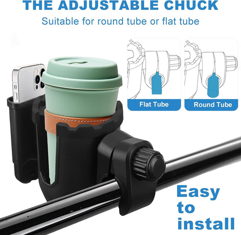 Universal Golf Cart Cup Holder with Phone Holder - Accessories for EZGO/Club Car/Yamaha & Most Golf Carts