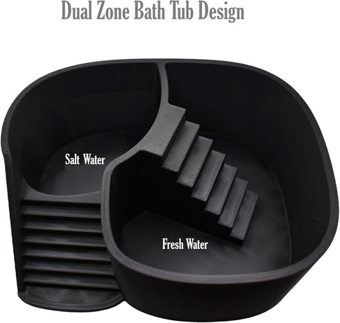 Swimming 2-in-1 Dual Zone Hermit Crab Pool, Soaking Tub for Fresh & Salted Water. Hermit Crab Food Bowl & Bath Tub