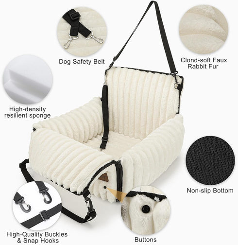 6-in-1 25 lbs, MIXJOY Dog Car Seat for Small/Medium Dogs up to Multi-Functional Dog Carrier for Car with Detachable