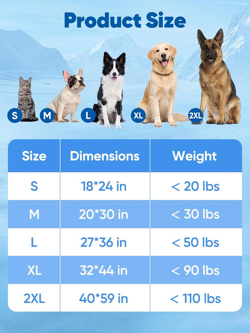 44"x32" 3.0 Rywell Super-Absorbent Cooling Mat for Dogs Arc-Chill & Color-Changing Dog Cooling Mat, Stay Cool & Dry