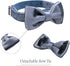 ARING PET Bowtie Dog Collar - Velvet Dog Collar with Detachable Bowtie, Cute & Comfortable, Blue Large