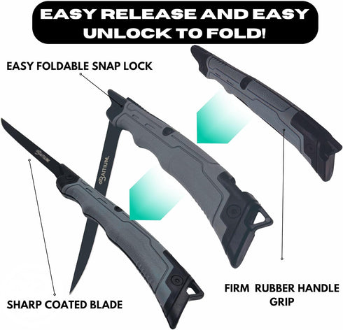 Folding Fillet Knife, 6 Inch Boning Knife, Collapsible Fishing Knife for Meat Cutting, Fishing Gear and Equipment