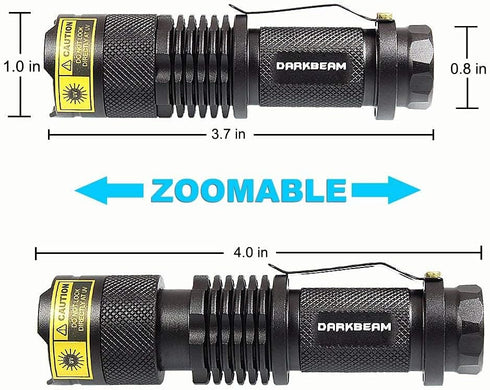 DARKBEAM 2 Pack UV 395nm Flashlight Blacklight Mini Detector for Dog/Cat Urine Stains and Anti-counterfeiting