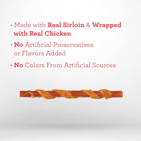 15 DreamBone Chicken Wrapped Twists with Real Sirloin ct