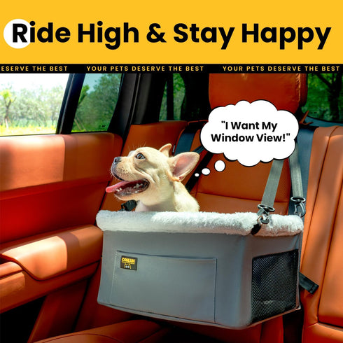 20lbs, Conlun Dog Car Seat Booster for Small Pet Under Portable Travel Puppy Car Seat with Internal Steel Frame