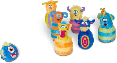 8 Set, 2+ Melissa & Doug Fuzzy Monster Bowling Pins and Ball with Mesh Storage Bag - Pieces Toddler Plush Indoor