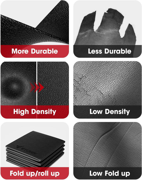 VTORY Foldable Treadmill Mat for Carpet, Exercise Equipment Mat for Home Fitness, High Density PVC Protector