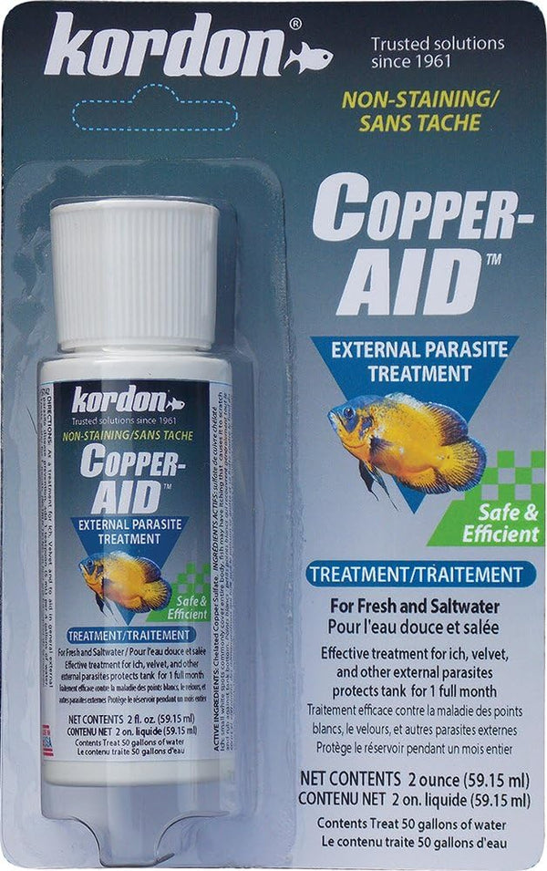 KORDON Copper-AID 2-Ounces External Parasite Treatment for Aquarium Fish, Cures Ich and Velvet