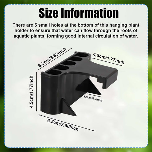 2pcs Aquarium Plant Holder, 5 Holes Top Rimmed Aquarium Floating Planter Box Plastic Aquatic Plant Cup Holder Hanging Aquarium Plant Basket Rack Stand Hanger Accessory for Fish Tank Decorations