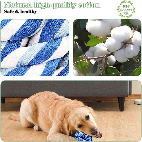 Pet Chew Toy - Knots Weave Cotton Rope, Biting Small Ball for Dogs & Cats, 3 in One Pack