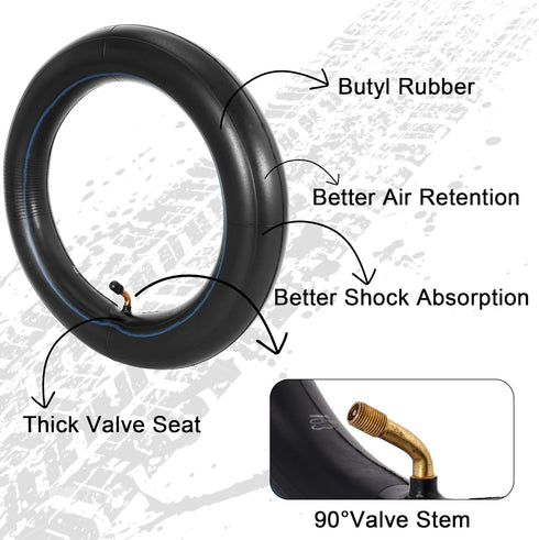 SOGIME 12.5 x 2.25 Tire Inner Tube, 12 1/2 x 2 1/4 E-Bike Tire and Tube with Angled Valve Stem, Black 2 Pack