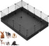LANGXUN 16pcs Small Animal Playpen with Waterproof Mat, Pet Playpen, Rabbit Guinea
